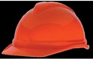 MSA (Mine Safety Appliances) 10034026 Orange V-Gard 500 Polyethylene Slotted Cap Style Hard Hat with Fas Trac 4 Point Ratchet Suspension, English, 291.46 fl. oz, Plastic, 1