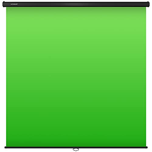 ESMART Enrollable Pantalla Verde 200 x 200 cm (111) Fondo de Clave de Croma Verde para fotografía, Video, transmisión de Juegos en Vivo, Estudio Virtual | Montaje en Pared/Techo