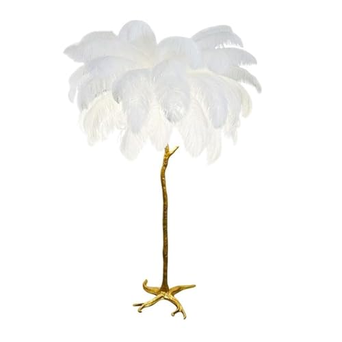 Lampadaire plume haut de gamme en résine dorée style princesse