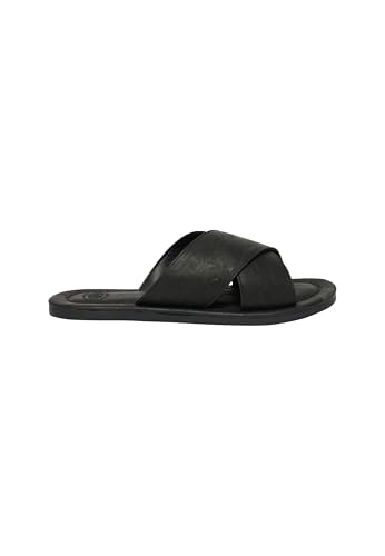 Superdry Men's Vintage Cross Strap Sliders, Black, 11/12 US