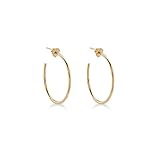 zlw-shop Pendientes de aro lisos para mujer, plata de ley, temperamento, retro, de gama alta, aretes de aro grandes, aretes de moda