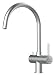 Rubinetto miscelatore cucina fontana lavello tre vie acciaio inox spazzolato con canna girevole per utilizzo con filtro depuratore - ACCIAIO INOX CHIRURGICO AISI 316