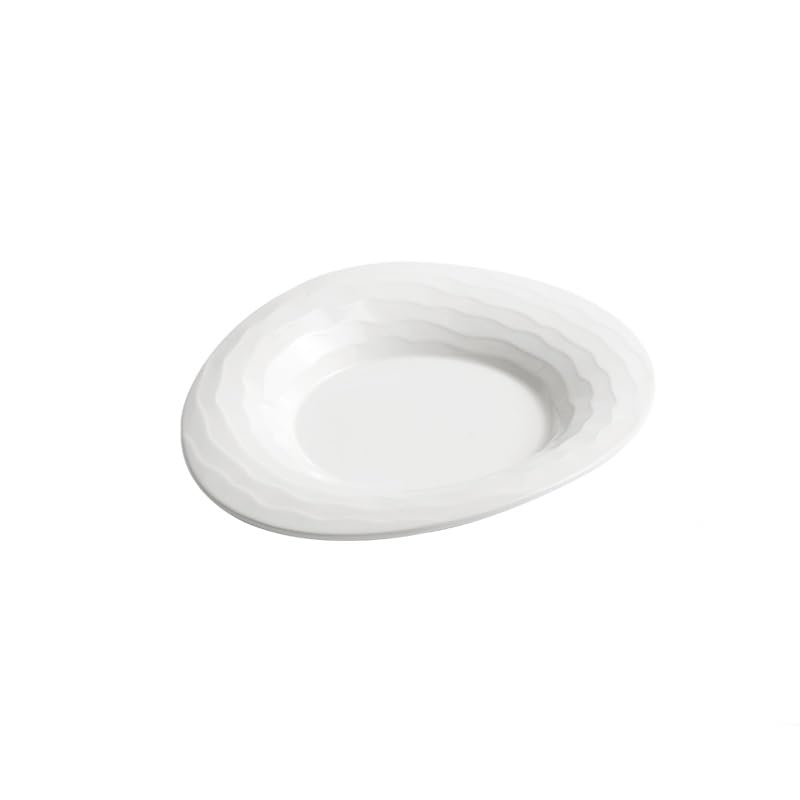 Talerz obiadowy biały ceramiczny talerz obiadowy o specjalnym kształcie, danie hotelowe, do domu, kuchni zachodniej, makaronu, deseru, kreatywnego ciasta nieregularnego, Honpei Talerze do sałatek (12