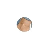 Sewyer Gold Layered Ankle Bracelets for Women 17K Gold Plated Four Layer Rhinestone CZ Anklet Cuban