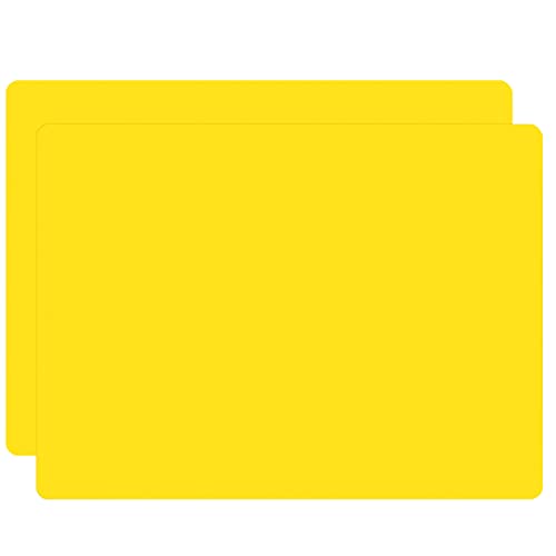 Manteles Individuales de Silicona,Juego de 2 Mantel Individual, Antideslizante Lavables Resistente al Calor Impermeable Fácil de Limpiar 40 x 30 cm,Amarillo