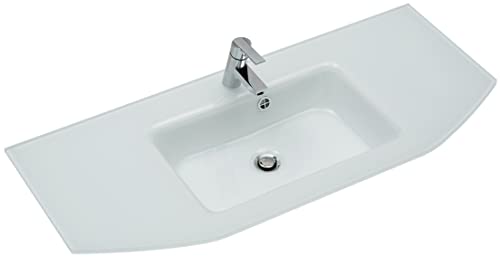 Pelipal Waschtisch aus Glas Quickset 328 in Weiß, 112 cm breit | Glas-Waschtisch