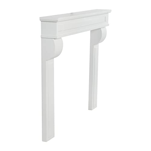 Image of Creative Co-Op Lodge Decorative Fireplace Mantel, Flat Paintable White