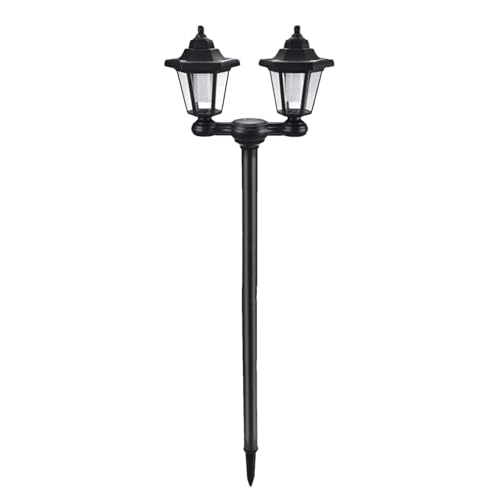 Lampe solaire d'extérieur double tête : lampadaire de sol haut de gamme