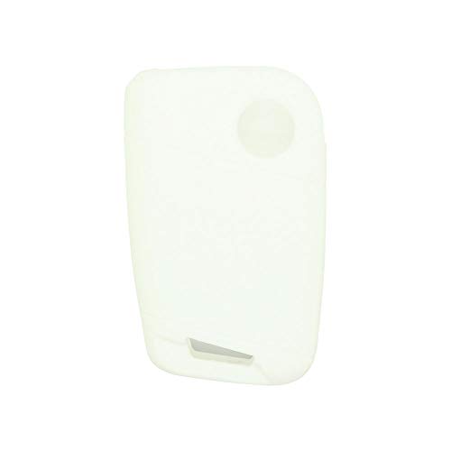 BROVACS Silicone Cover Protector Case Holder Skin Jacket Compatible with VOLKSWAGEN Passat B8 Magotan SKODA Superb A7 3 Button Smart Remote Key Fob CV9807 White - Image 3