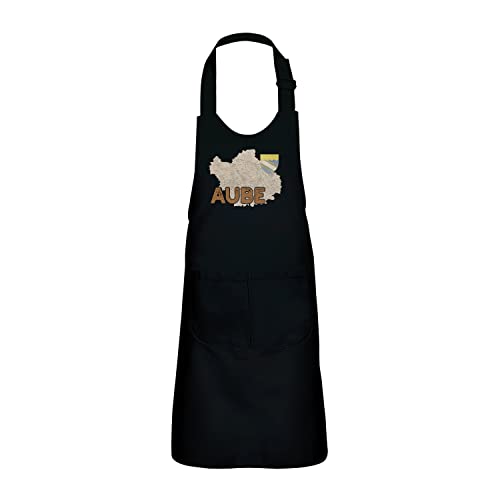 Dimensioni: 47 x 64 cm Fabulous Grembiule per bambini con 2 tasche da cucina, alba 10 dipartimento Troyes - Mappa antica Francia - Alta gamma, Nero , 47 x 64 cm