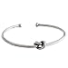 Handmade Sterling Silver Knot Cuff Bracelet, Minimalist Rustic Simple Tied Silver Wire, Adjustable 6 7/8 inches Cuff, Women size M-L, Men size S-M, Gift for Her or Him
