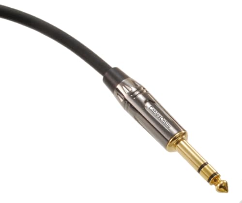 Cable balanceado estéreo 1/4" TRS macho ángulo derecho 2ft miniatura 3