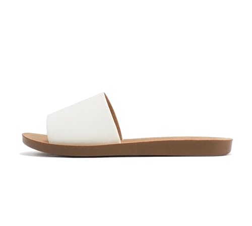 Image of Soda Shoes Efron-S Women Flip Flops Basic Plain Slippers Slip On Sandals Slides Casual Peep Toe Beach