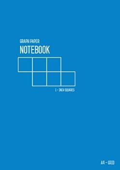 Paperback Graph Paper Notebook A4: 1 Inch Squares, Large Grids, Blue, Smart Design, Numbered Pages, Composition Book Quad Ruled for Math / Handwriting Workbook for Kids Book