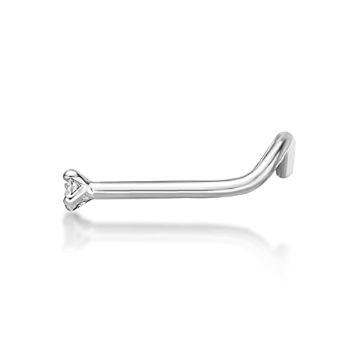 Lavari Jewelers 20 Gauge 0.01 to 0.07 Carat Lab Grown Diamond Curved Screw Nose Stud for Women - 14k Gold 1.3 to 2.7 (D-E, VVS1-VVS2 to I2-I3, cttw) Nose Ring - Unisex Nostril Piercing Jewelry4