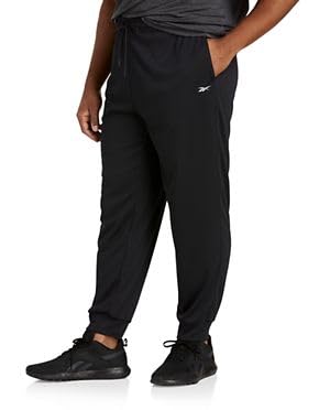 Reebok Big and Tall Performance Double-Knit Ribbed-Hem Joggers Black 5XL4