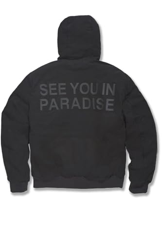 See You In Paradise Hooded Work Jacket, Black, Quilted Padded, Insulated, Full Zip2