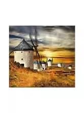 Vintage rice straw windmill canvas painting modern landscape art poster print wall decor for living room home decor