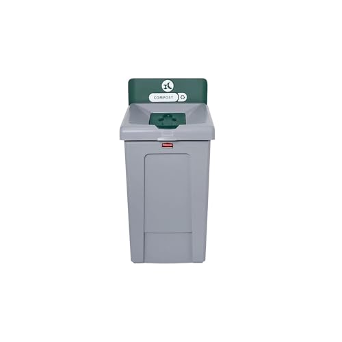 Image of Rubbermaid Commercial Products SLIM JIM Recycling Station 1-Stream Compost Bin /Can /Kit /Station, 33 GAL, for Kitchens /Classrooms /Offices /Back of House /Higher Education /Commercial Facilities