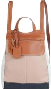 Mochila de Couro Legítimo Modelo Maluzinha Elegante 21x26x10cm, Alças Reguláveis Premium (Tons Terrosos)