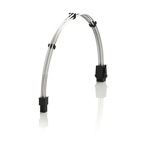 Image of LINKUP - 4 Pin CPU PSU Cable Extension 16AWG Oxygen Free Copper (OFC) Teflon Jacket Custom Mod PC w /Combs┃Single Pack┃30CM 300MM - Silver