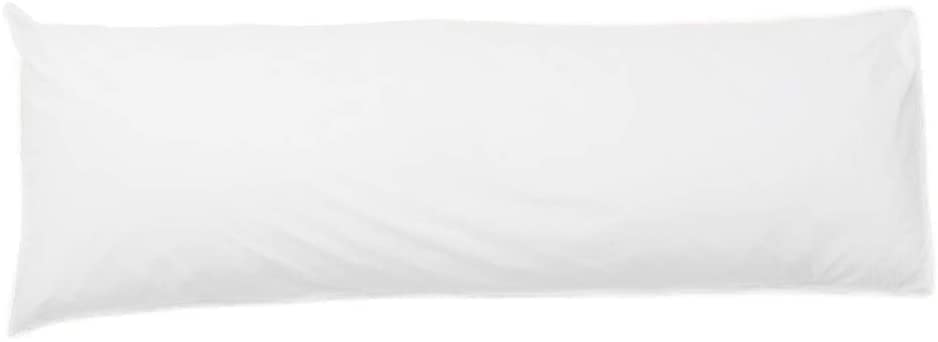Comfy Nights Pollycotton Bolster Pillow Case Plain Dyed (5Ft (60 Inches), White)
