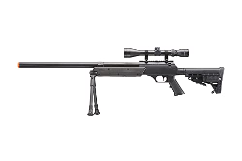 Airsoft Bolt Action Spring Sniper, 470 FPS, Full Metal, 3-9x40mm Scope and Bipod Included - Black by Lancer Tactical - Image 3