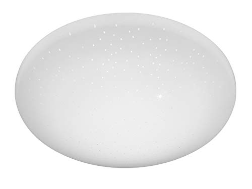 meineWunschleuchte Deckenleuchte / Wandleuchte mit Sternenhimmel Effekt Ø28cm - IP44 spritzwassergeschützt - für Bad / Flur & Wohnraum, SP1001R28S, Weiß Cover