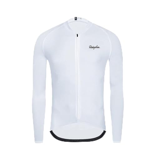 Chaqueta térmica de ciclismo para hombre manga larga blanca L miniatura 1