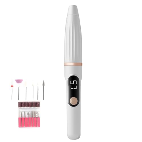 Limadora de uñas eléctrica | Máquina de de uñas inalámbrica, pantalla digital, herramientas de portátiles recargables con piezas de repuesto, kit de manicura para uso doméstico