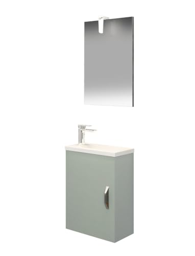 Ensemble meuble lave-mains Ancoflash - Anconetti - Vert mat - 40cm