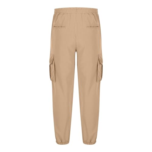 Elastic Waist Cargo Pants Mens Casual Cargo Joggers Pants Drawstring Stretch Loose Work Pants Tapered Sweatpants3
