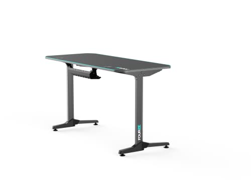 Bureau gamer noir et vert avec porte-gobelet et cache-câble intégré - 5