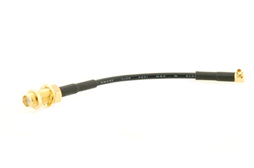 Alda PQ Câble de raccordement d'antenne avec Prise intégrée 8cm, RG174U pour SMA/F á MMCX/M Cover
