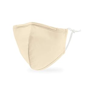Weddingstar 3-Ply Kid’s Washable Cloth Face Mask Reusable and Adjustable with Filter Pocket – Ivory