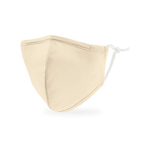 Weddingstar 3-Ply Kid’s Washable Cloth Face Mask Reusable and Adjustable with Filter Pocket – Ivory