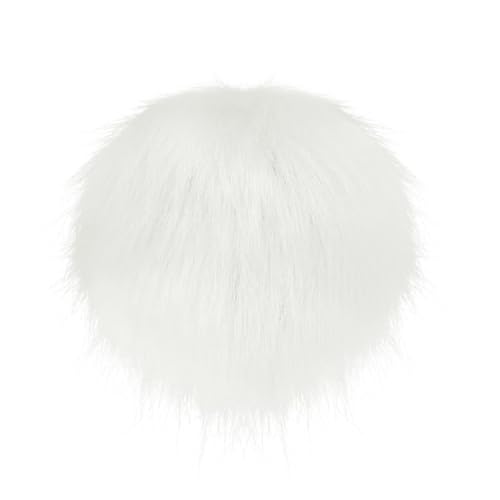 Pompons en fausse fourrure blanche au toucher doux et moelleux pour finitions de tricot