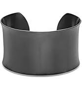 Lavari Jewelers Stainless Steel 1.5 Inches Wide Open Plain Cuff Bangle Bracelet for Women 6.75 In...