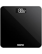 RENPHO Digital Bathroom Scale, Highly Accurate Body Weight Scale with Backlit LED Display, Measures Weight up to 400 lb/180kg, Batteries Included, Black-Core 1S