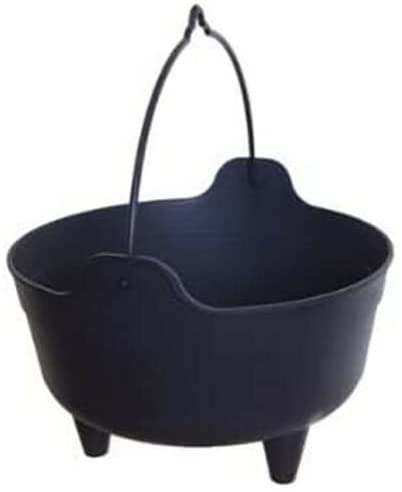 Vision4ever 1Pcs Black Color Garland Cauldron Planter with Handle Large Size (14 Inch)