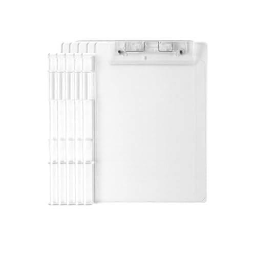 Porte-bloc A4 en plastique transparent | Lot de 5 planchettes de bureau rigides