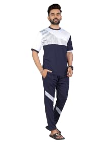 Men’s Stylish Cord set Outfit | Half Sleeve Colorblock T-Shirt with Track Pant | Comfortable Casual & Night Wear Co-ord Set for Boys/Men Ideal for Casual Outings, Workout, Gym, Sports-picture-38