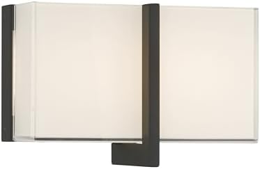 Minka-Lavery High Rise 8.5" LED Bath Bar - Dark Matte Black with White Glass