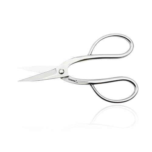 TONMA Ashinaga Bonsai Scissors [Made in Japan] 8 inch Soild Stainless Steel Hasami Pruning Shears Ultra Sharp & Rust-proof