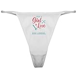 CafePress Mechanic Just A Girl in Love with A Classic Thong Underwear, Funny Womens Panties White