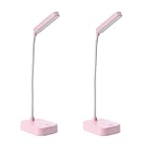 Battery powered desk lamp,Small desk lamp set of 2 Pink,Desk lamp powered by usb,3 position adjustab