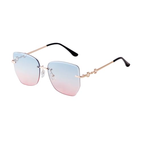 Lunettes de soleil sans cadre carrées pour femme avec verres océan UV400