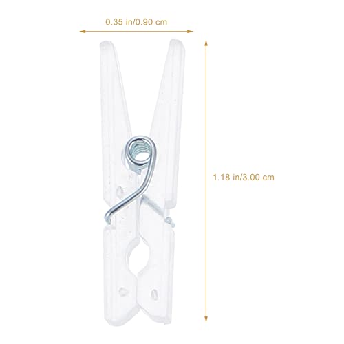 Cabilock 100 peças clipes transparentes para fotos clipes de pendurar mini pregadores de roupa faça