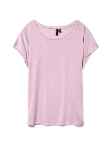 VERO MODA Damen VMAVA Plain SS TOP GA JRS NOOS T-Shirt, Pink-A-Boo, Large – Ansicht 1