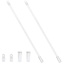 Persianas Largas Verticales Varita de Inclinación Ciega de 43cm con Gancho y Asa, Reemplazo de Varilla Ciega Transparente Acrílica, Barra de Apertura de Persiana Larga, Accesorio de Control Ciego Vertical (2 Juegos)